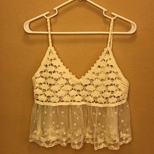 Crochet/sheer crop top